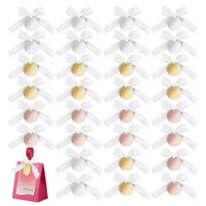 30Pcs 3 Colors Flat Round Acrylic Gift Tags