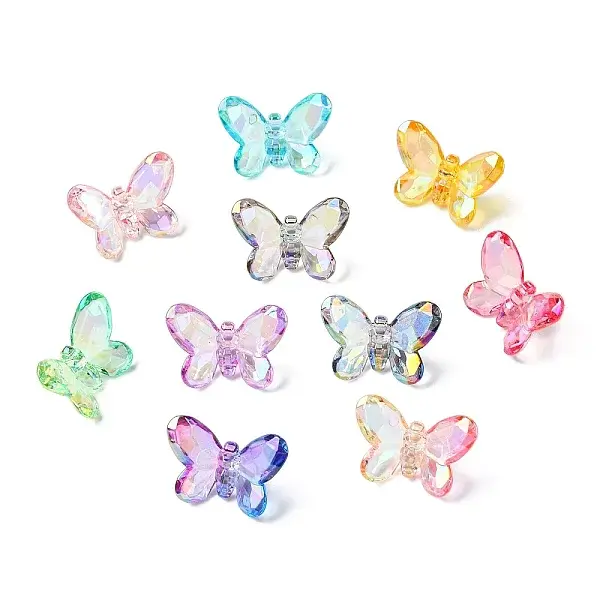 36Pcs 12 Styles Electroplate Transparent Acrylic Beads