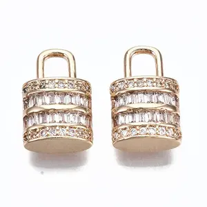 Brass Micro Pave Clear Cubic Zirconia Pendants