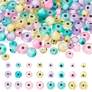120Pcs 5 Styles Handmade Evil Eye Lampwork Beads Strands