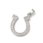 Rack Plating Brass Clear Cubic Zirconia Pendants