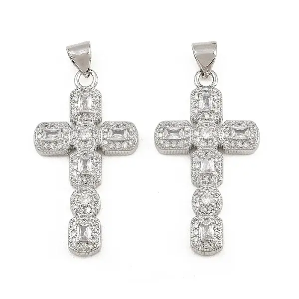 Brass Micro Pave Cubic Zirconia Pendants