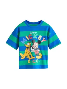 Next Tričko 'Mickey Mouse'  kráľovská modrá / zelená / červená / čierna