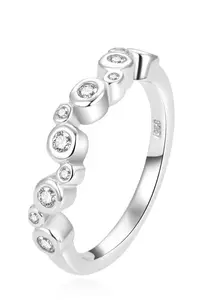 Beneto Moderné strieborný prsteň so zirkónmi AGG388 53 mm