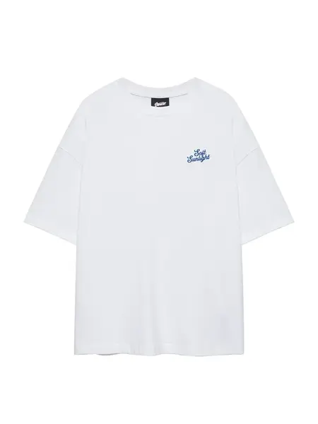 Pull&Bear Tričko 'SUMMER PEACH'  biela