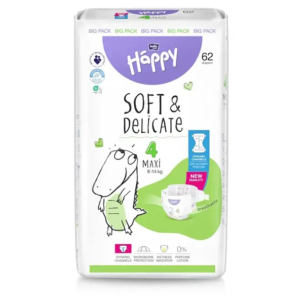 BELLA HAPPY Baby maxi 8 - 14 kg 62 kusů