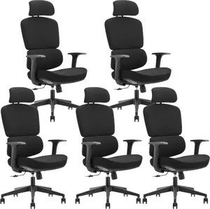 MERCURY 5PACK Ergonomická kancelářská židle DAKOTA BLACK, černá (5 ks)