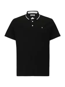 Jack & Jones Plus Tričko 'JJEPaulos'  čierna / biela