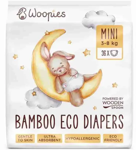 Wooden Spoon Woopies detské plienky Mini 3-8 kg 36 ks