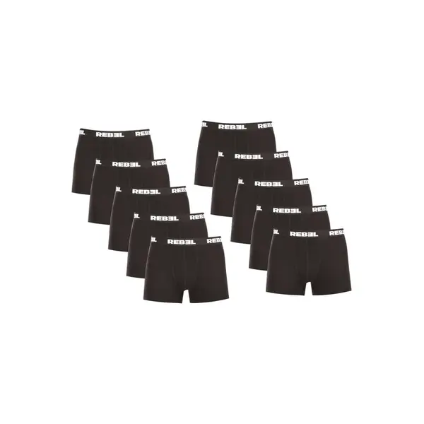 10PACK pánske boxerky Rebel čierne (10NBR001) 5XL
