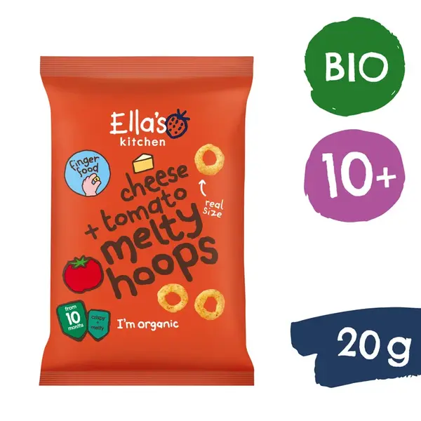 Ella's Kitchen Chrumkavé krúžky so syrom a paradajkami
