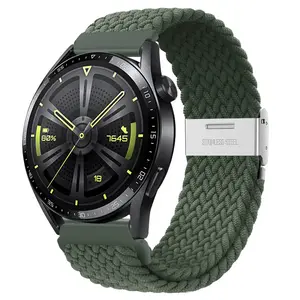 BStrap Elastic Nylon 2 remienok na Huawei Watch GT/GT2 46mm, olive green