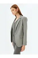 Koton Blazer Jacket Double Breasted Flap Pocket Detail