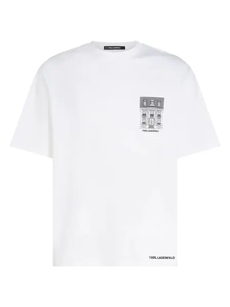 Karl Lagerfeld Tričko 'Maison De Karl'  čierna / biela