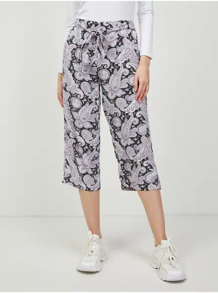 Fialovo-černé vzorované culottes ONLY Nova - Dámské