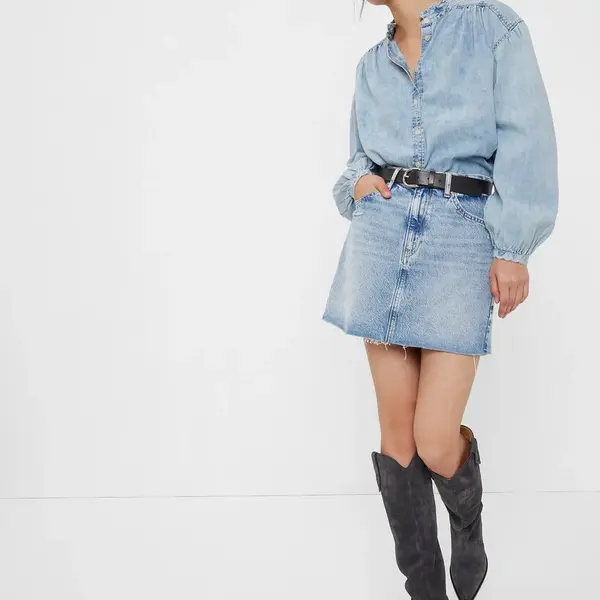 GAP Džínová košile s volánem Washwell - Dámské