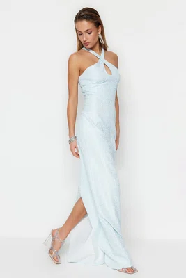 Dámské šaty Trendyol TPRSS23AE00114/Blue