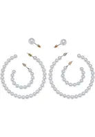 Perlové kruhové náušnice 3-balení