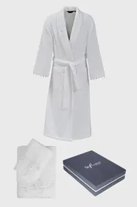 Župan PERLA + ručník + osuška + dárkový box L Bílá
