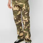Pánské kalhoty Straight Leg Camo Cargo lesní/maskáčové