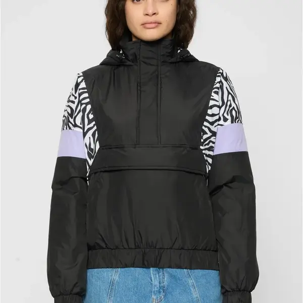 Dámská bunda AOP Mixed Pull Over Jacket černá/zebra