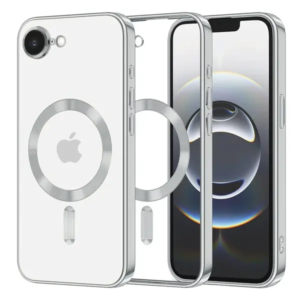 Techsuit Luxury Crystal MagSafe, iPhone 16e / 17e, stříbrný