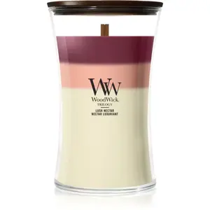 Woodwick Trilogy Lush Nectar vonná svíčka s dřevěným knotem 610 g