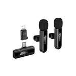 Hoco L20A Bezdrátový set mikrofonů Lightning / USB-C, černý