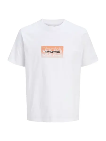 Jack & Jones Junior Tričko 'JCOECHO'  svetlooranžová / čierna / biela