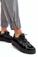 Zazoo Dámské kožené sportovní boty na platformě