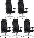 LTC 5PACK Ergonomická kancelářská židle ARIA černá (5 ks)