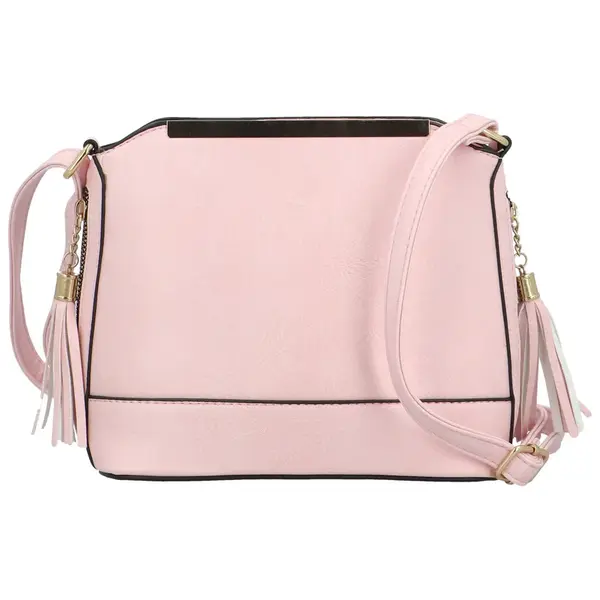 Módní dámská koženková crossbody kabelka Vaios, růžová