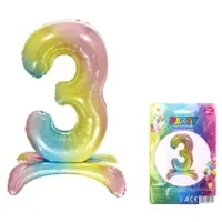 Balónik nafukovací - číslo 3 dúha
