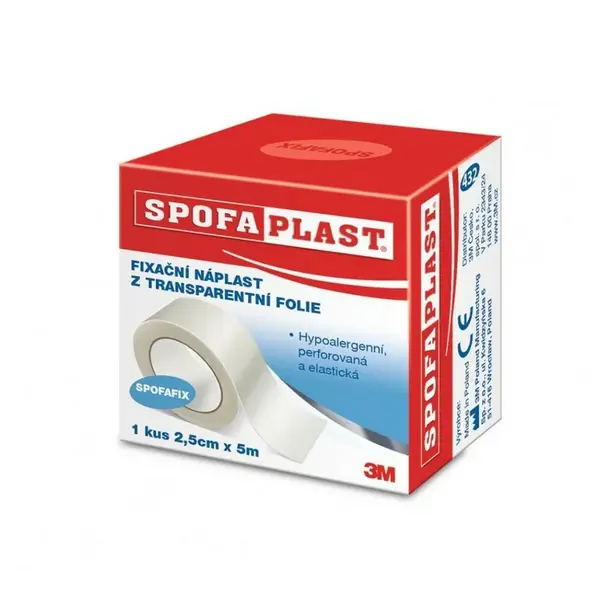 3m Spofaplast 432 Fixační náplast z transparentní fólie 5mx25mm