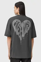 Bavlněné tričko AllSaints TRIP pánské, šedá barva, s potiskem, M010PD