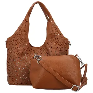 Stylový dámský koženkový set kabelek Ambrózia, hnědý