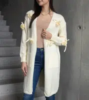 Gemre Long White Cardigan Lira