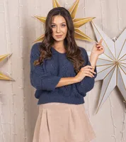 Gemre Soft dark blue sweater with long sleeves
