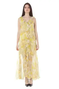 Dlouhé žluté šaty John Galliano