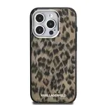 Zadní kryt Karl Lagerfeld IML Leopard MagSafe pro Apple iPhone 15 Pro Max, hnědá