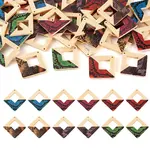 36Pcs 6 Colors Spray Painted Wood Big Pendants