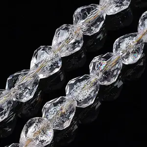 Transparent Crackle Glass Beads Strands