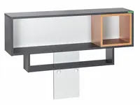 Nástěnná police thor - béžová/bílá/černá