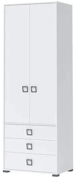 Dvoudveřová kombinovaná šatní skříň i sloane - bílá