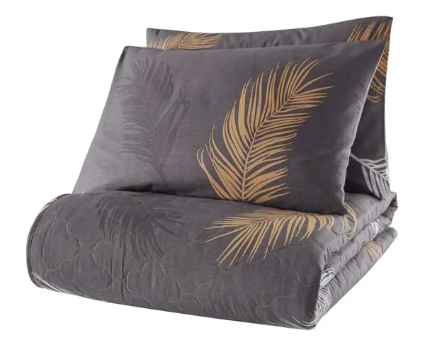 Přehoz 200x220 + 2 polštáře plume - šedá