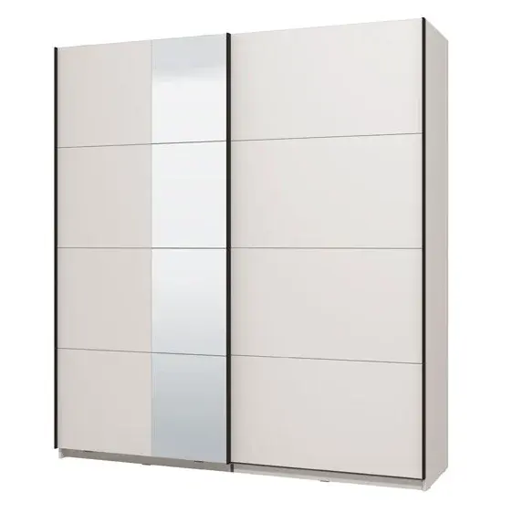 Šatní skříň se zrcadlem 200 dina - bílá