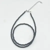 Vintage Unisex Natural Obsidian Beaded Necklaces