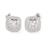 Rack Plating Brass Micro Pave Cubic Zirconia Stud Earrings