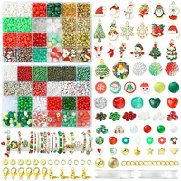 DIY Christmas Themed Acrylic & Glass Seed & Polymer Clay Beads Bracelet Kits