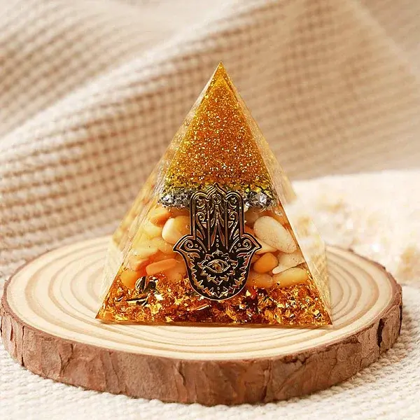 Resin Orgonite Pyramid Home Display Decorations